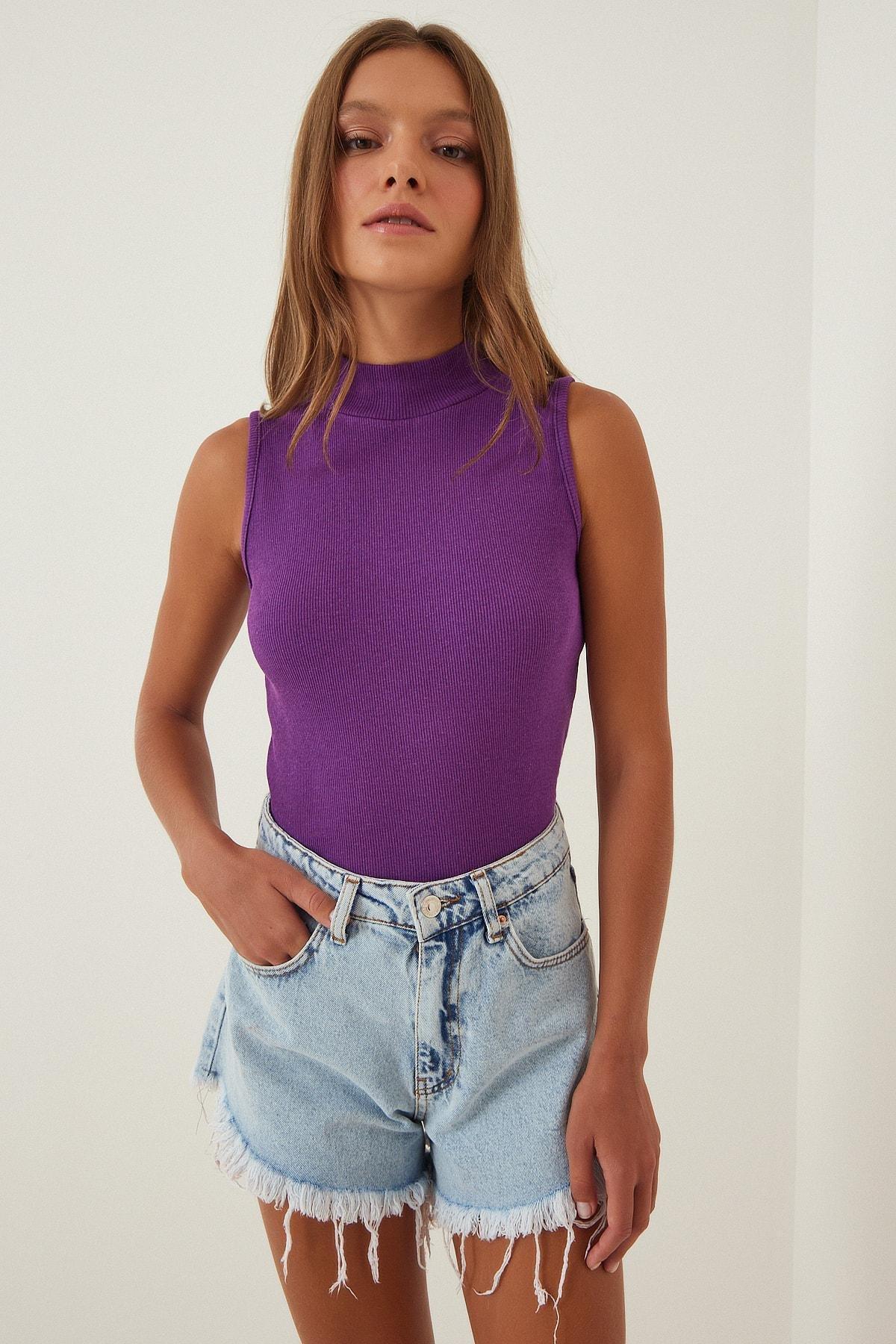 Purple Plain Blouse, Plum, large image number 1