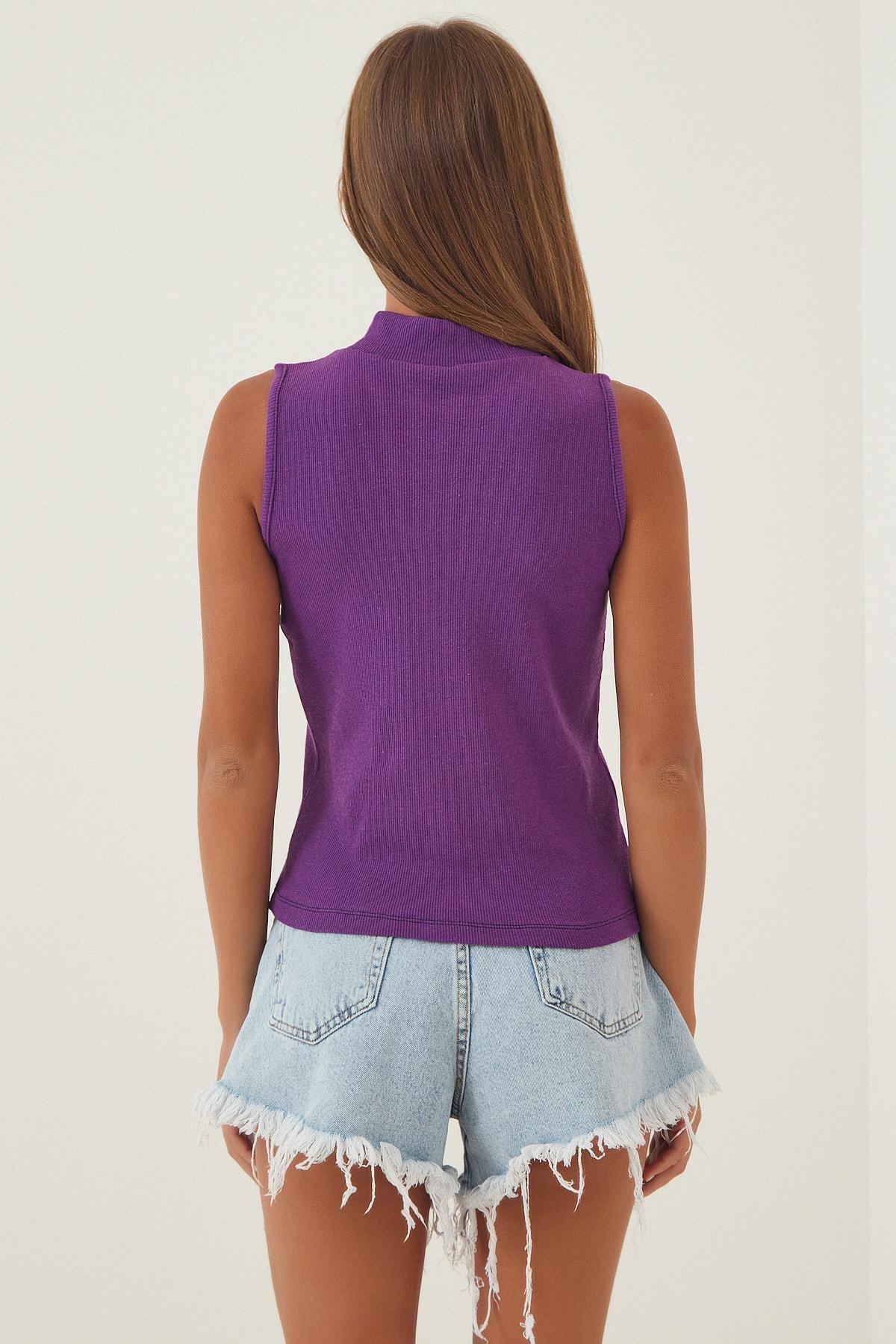 Purple Plain Blouse, Plum, large image number 2