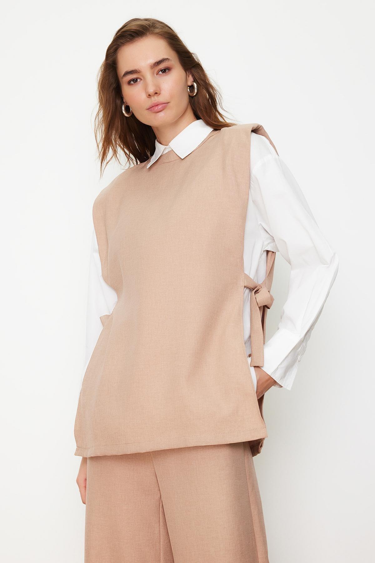 Brown Linen Woven Co-Ord Set, , large image number 2