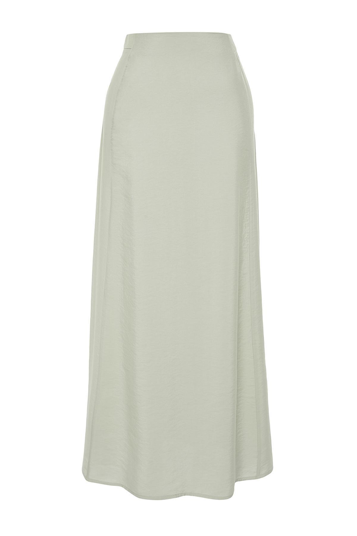 Green A-Line Maxi Woven Skirt, , large image number 5