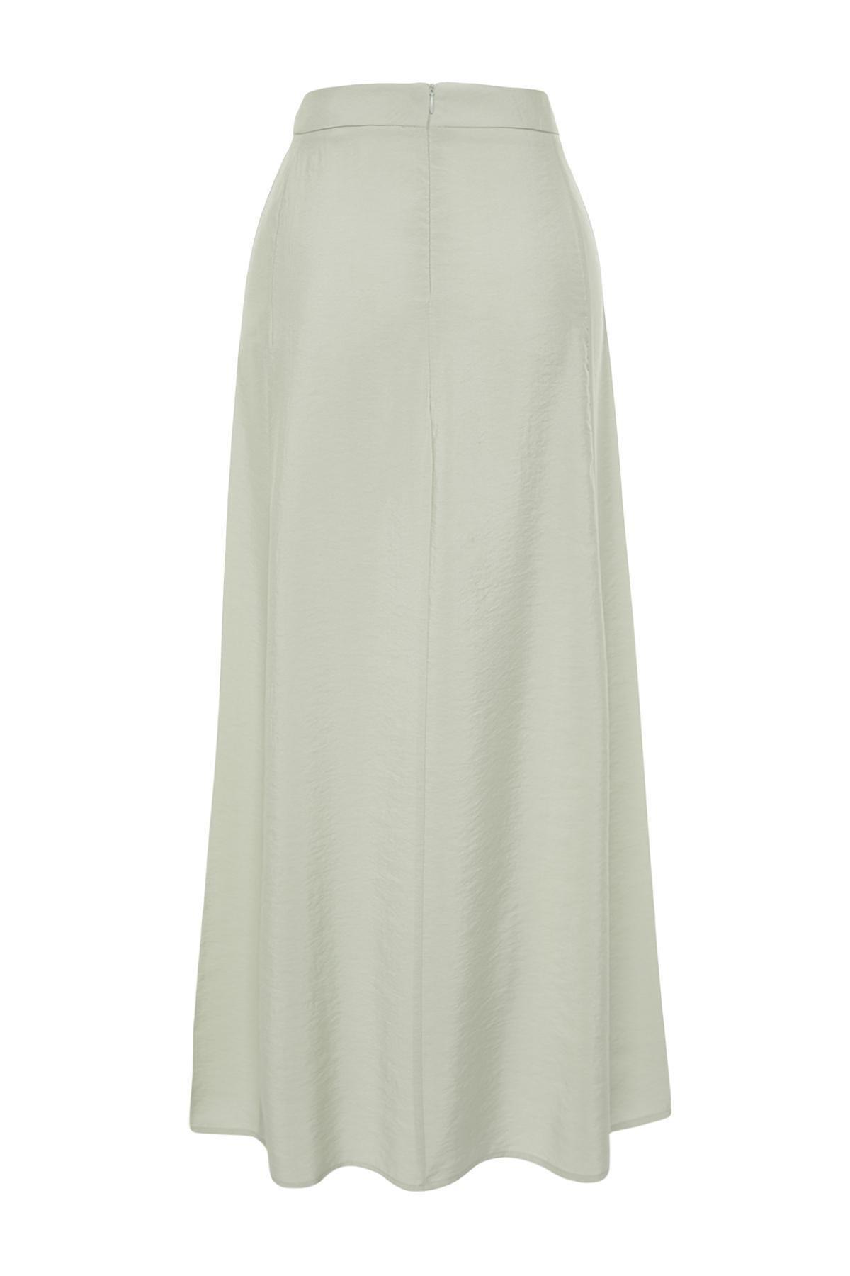 Green A-Line Maxi Woven Skirt, , large image number 6