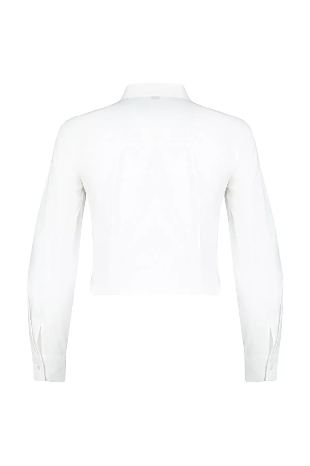 قميص بقصة ضيقة، كريمي, Ecru, large image number 6