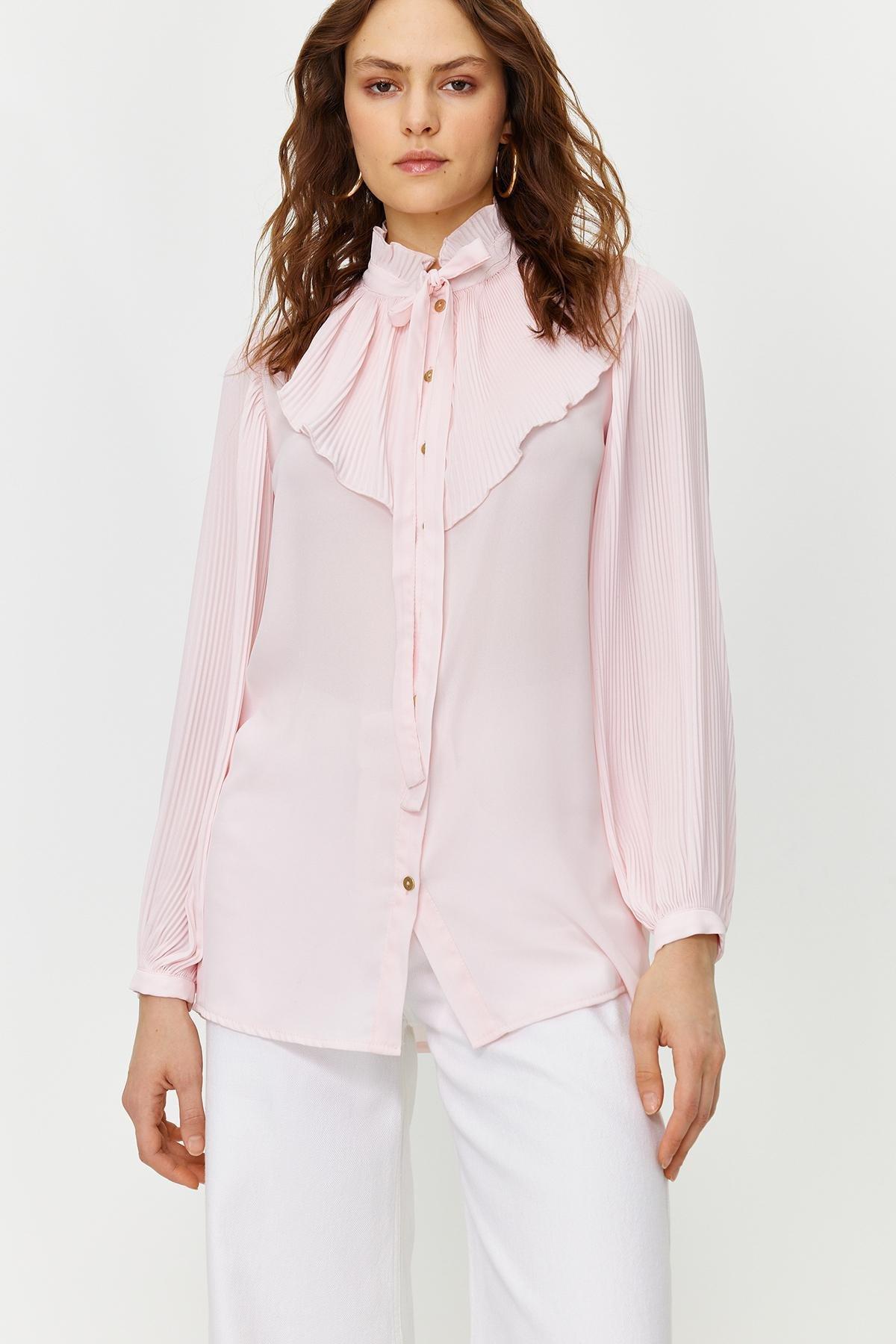 Pink Frilly Chiffon Woven Shirt, , large image number 3