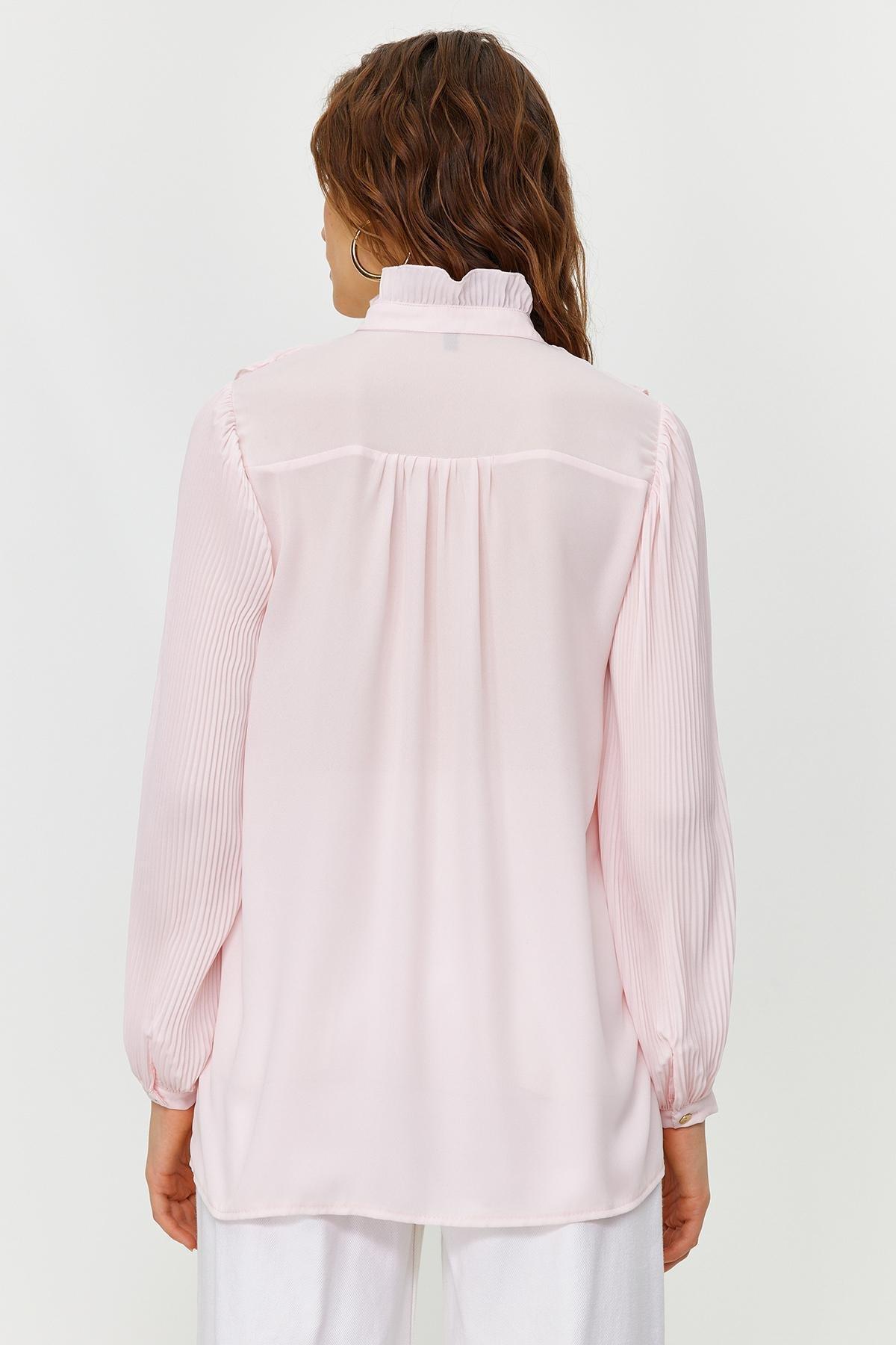 Pink Frilly Chiffon Woven Shirt, , large image number 5