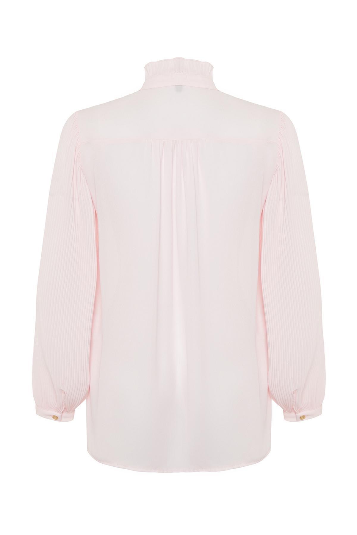 Pink Frilly Chiffon Woven Shirt, , large image number 7