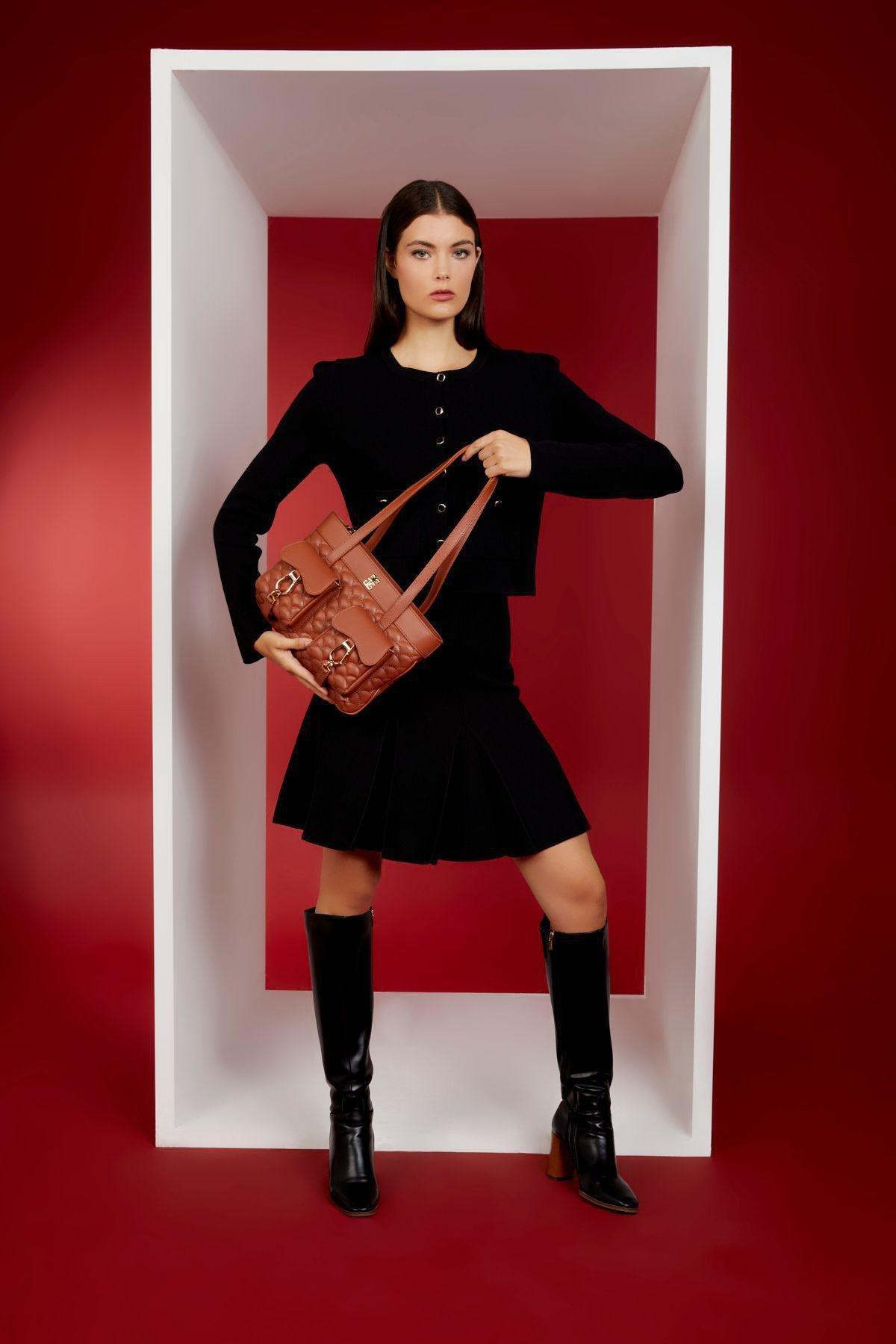 Brown Shoulder Bag, , medium