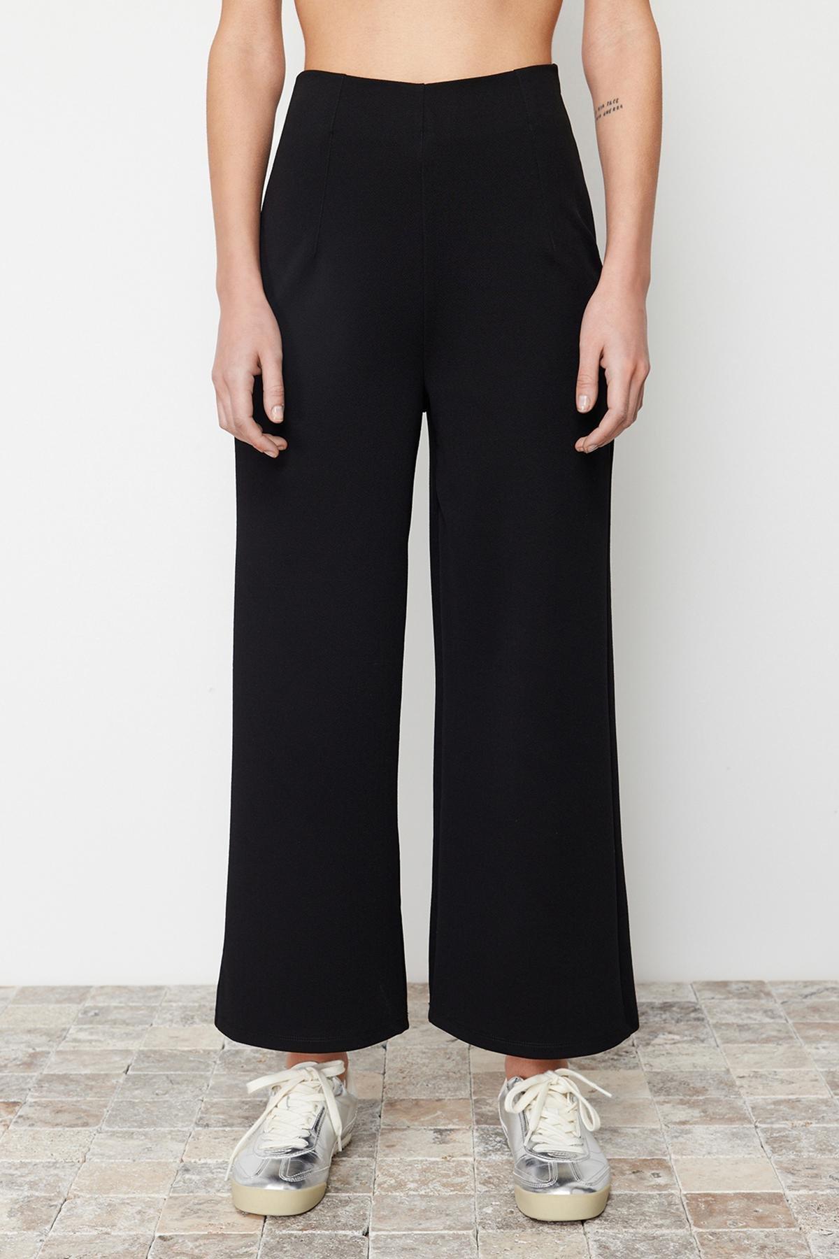 Black Culotte High Waist Trousers, , large image number 2