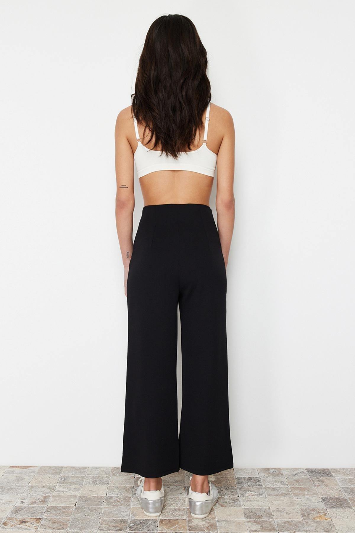 Black Culotte High Waist Trousers, , large image number 3