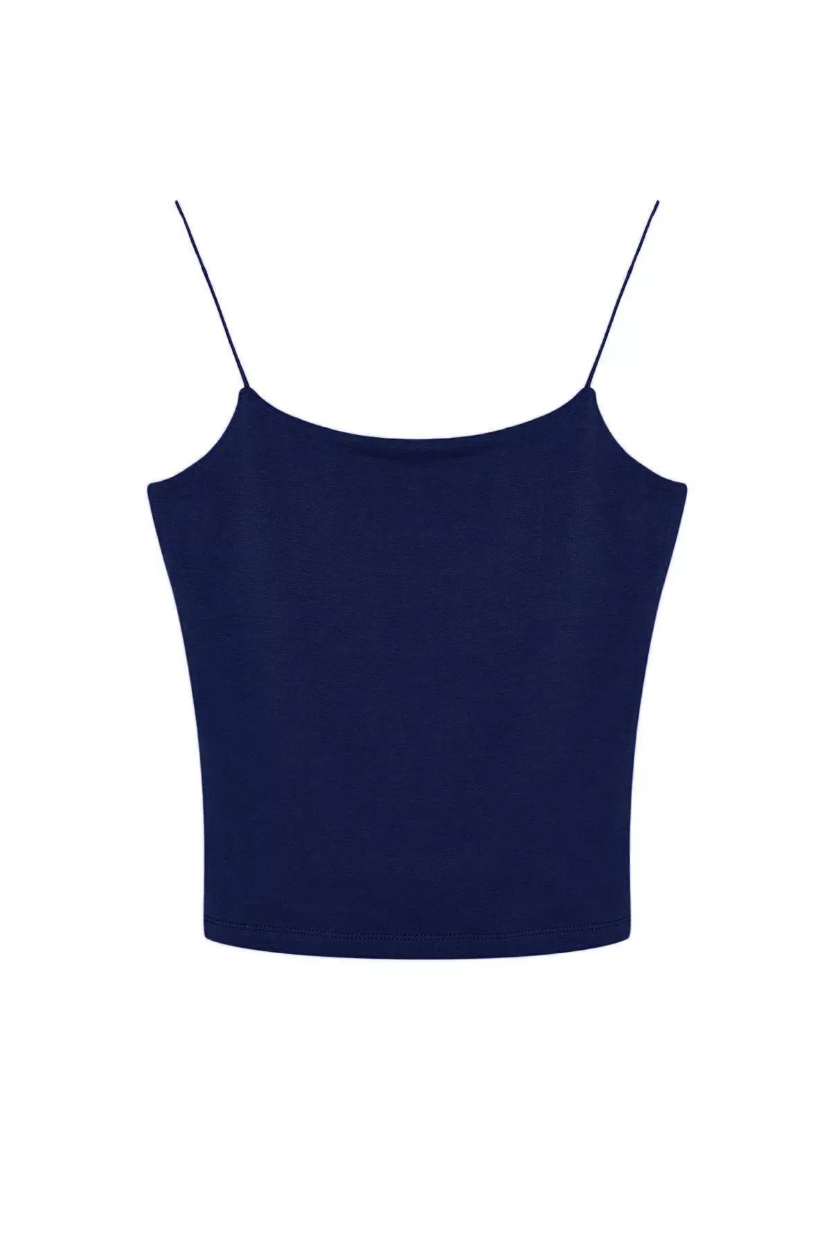Blue Strappy Knitted Undershirt, , large image number 5