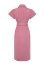 Trendyol - Pink Belted Pocket Midi Woven Dress