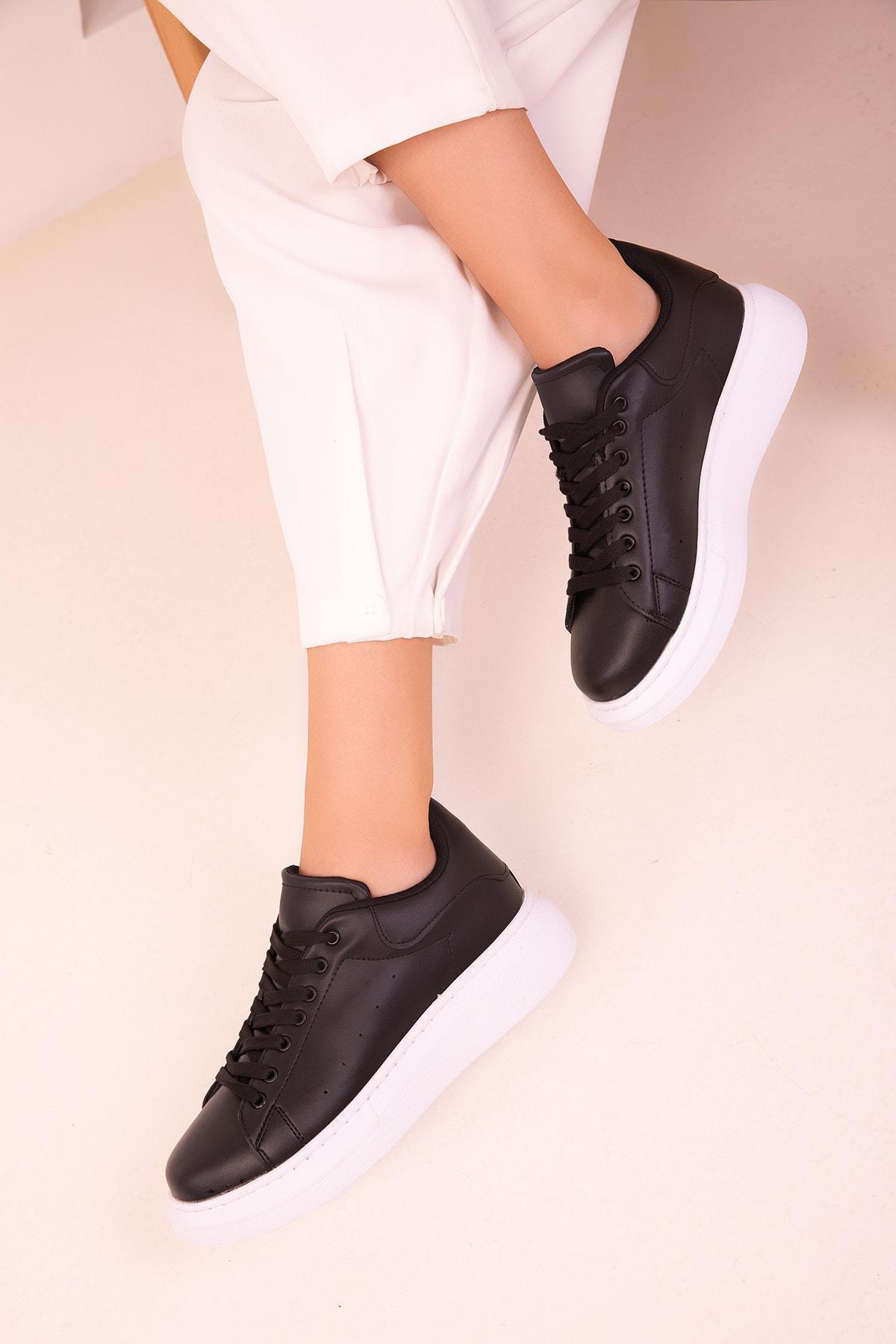 Black Detailed Sneakers, BLACK, large image number 0