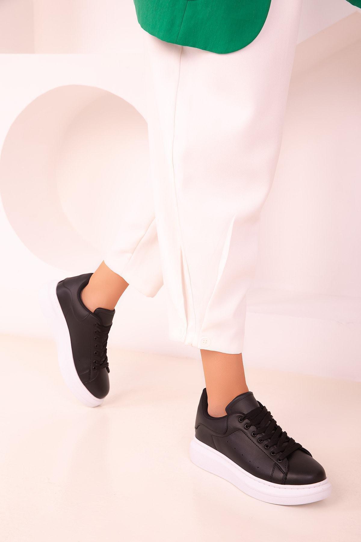 Black Detailed Sneakers, BLACK, large image number 2