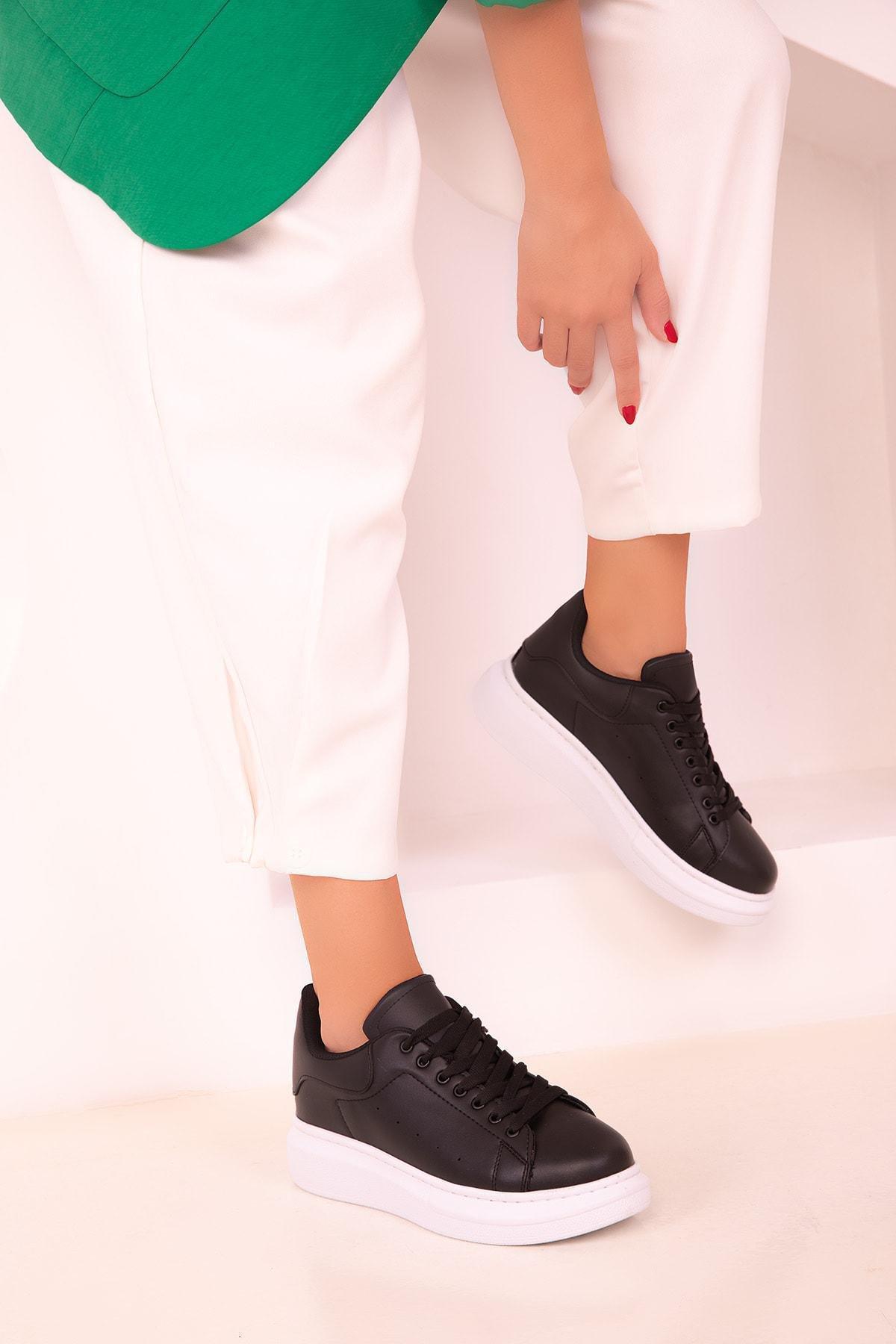 Black Detailed Sneakers, BLACK, large image number 4