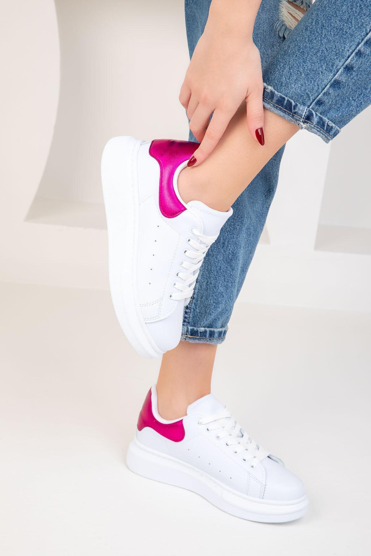 White-Pink Detailed Sneakers, , large image number 2