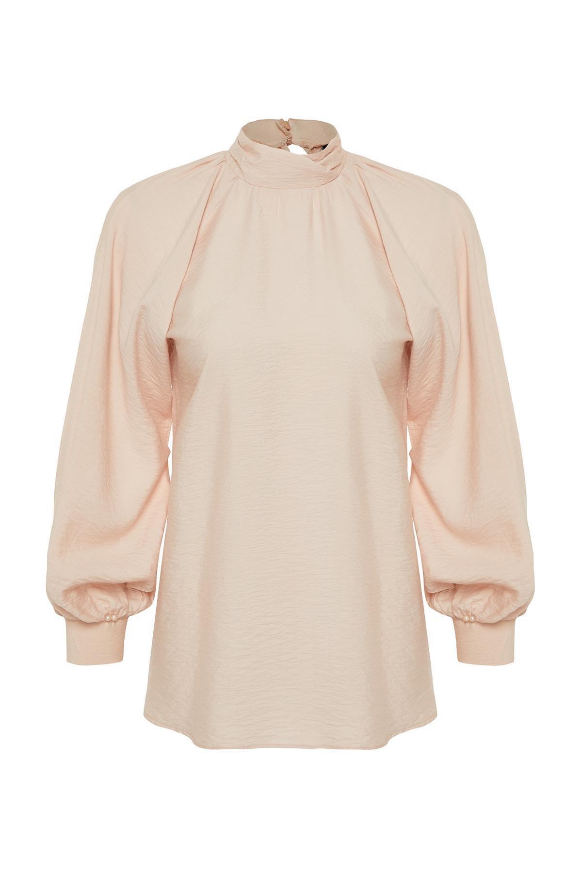 Cream Pearl Detail Shirt, , large image number 5