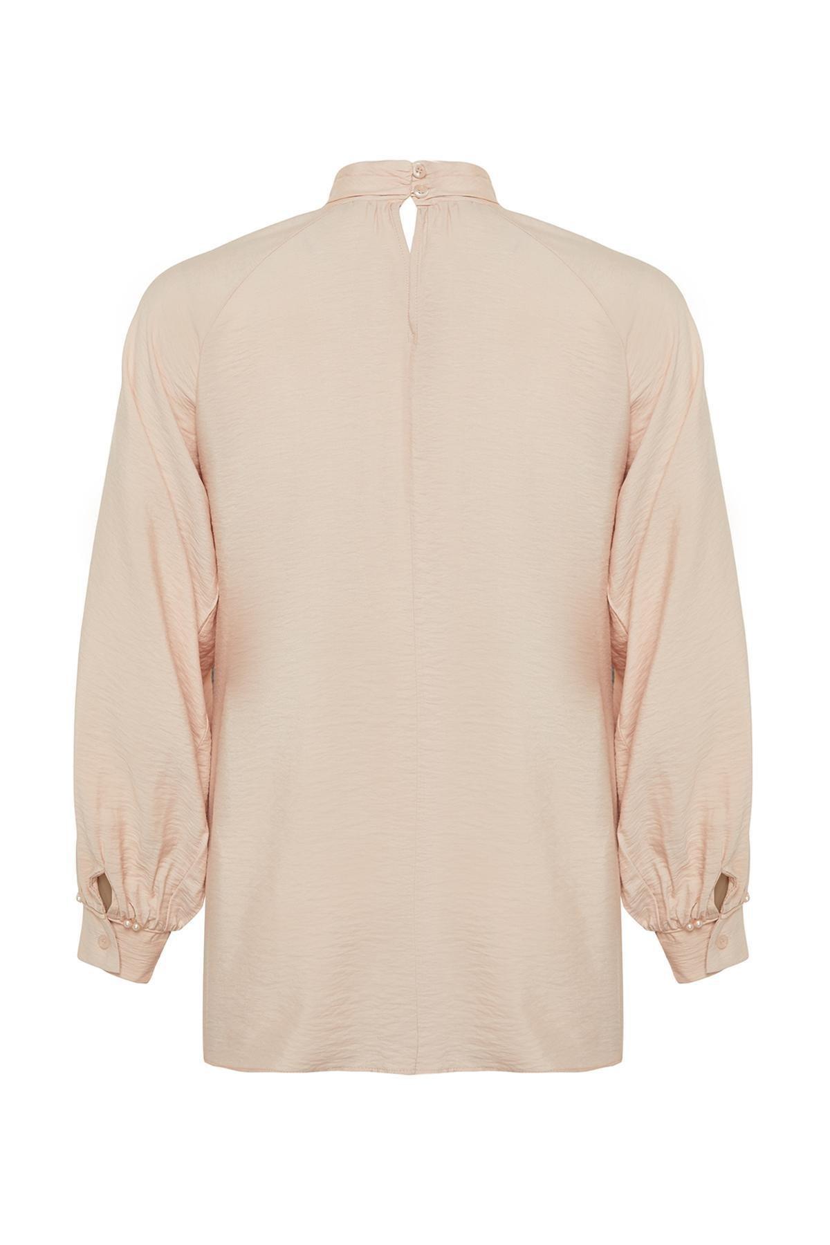 Cream Pearl Detail Shirt, , large image number 6