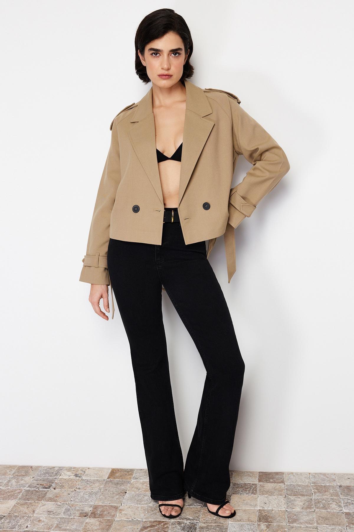 Beige Woven Blazer, , large image number 0