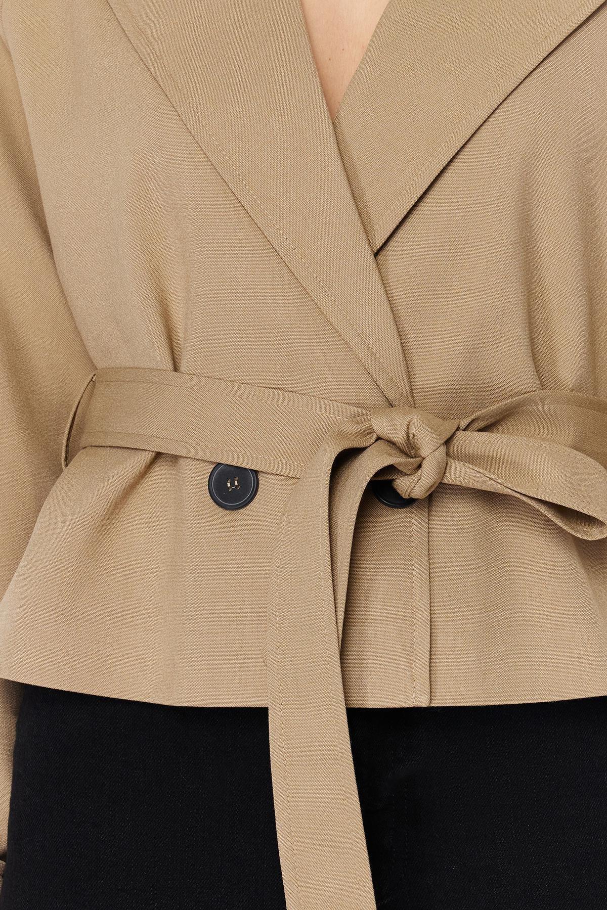 Beige Woven Blazer, , large image number 4