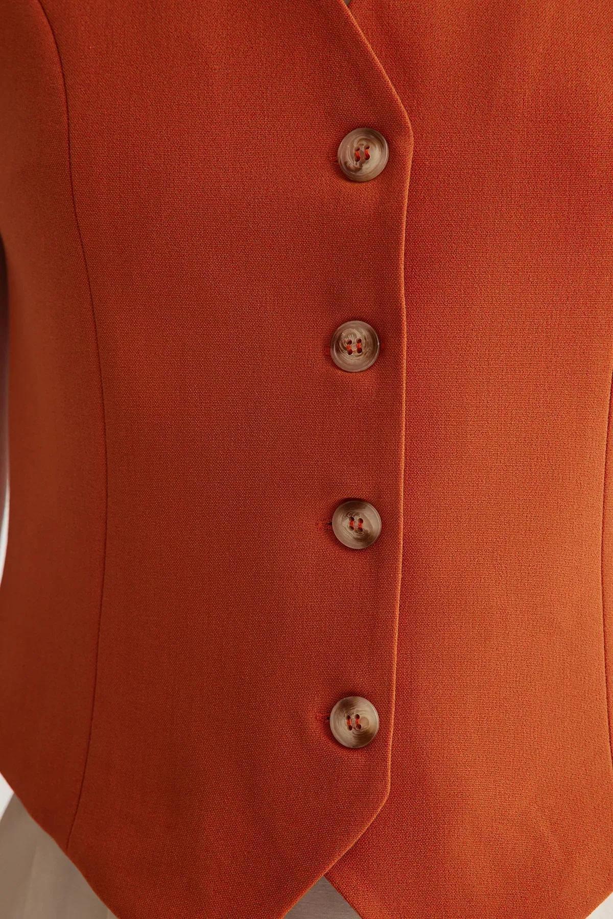Beige Crop Woven Vest, C101_1478, large image number 3