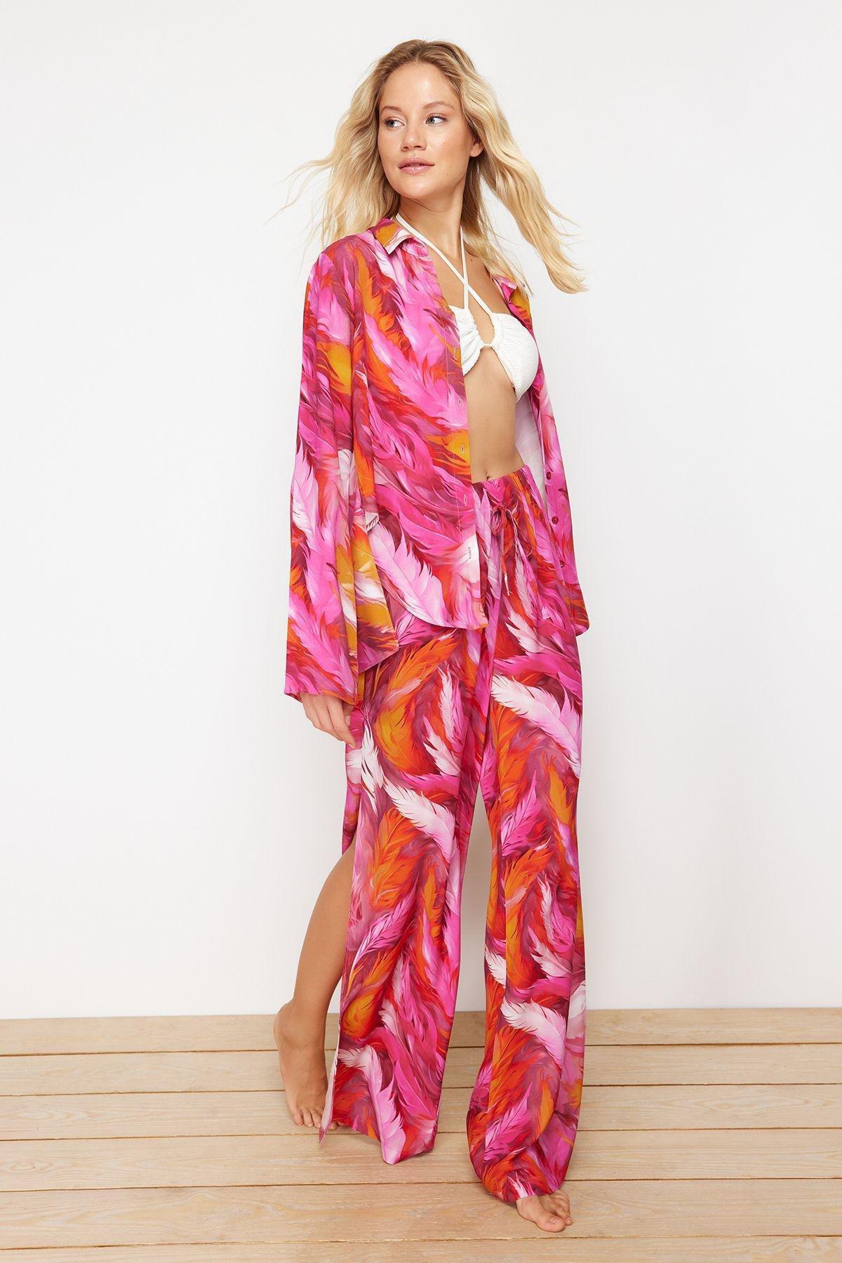 Multicolour Patterned Woven Co-Ord Set, , large image number 0