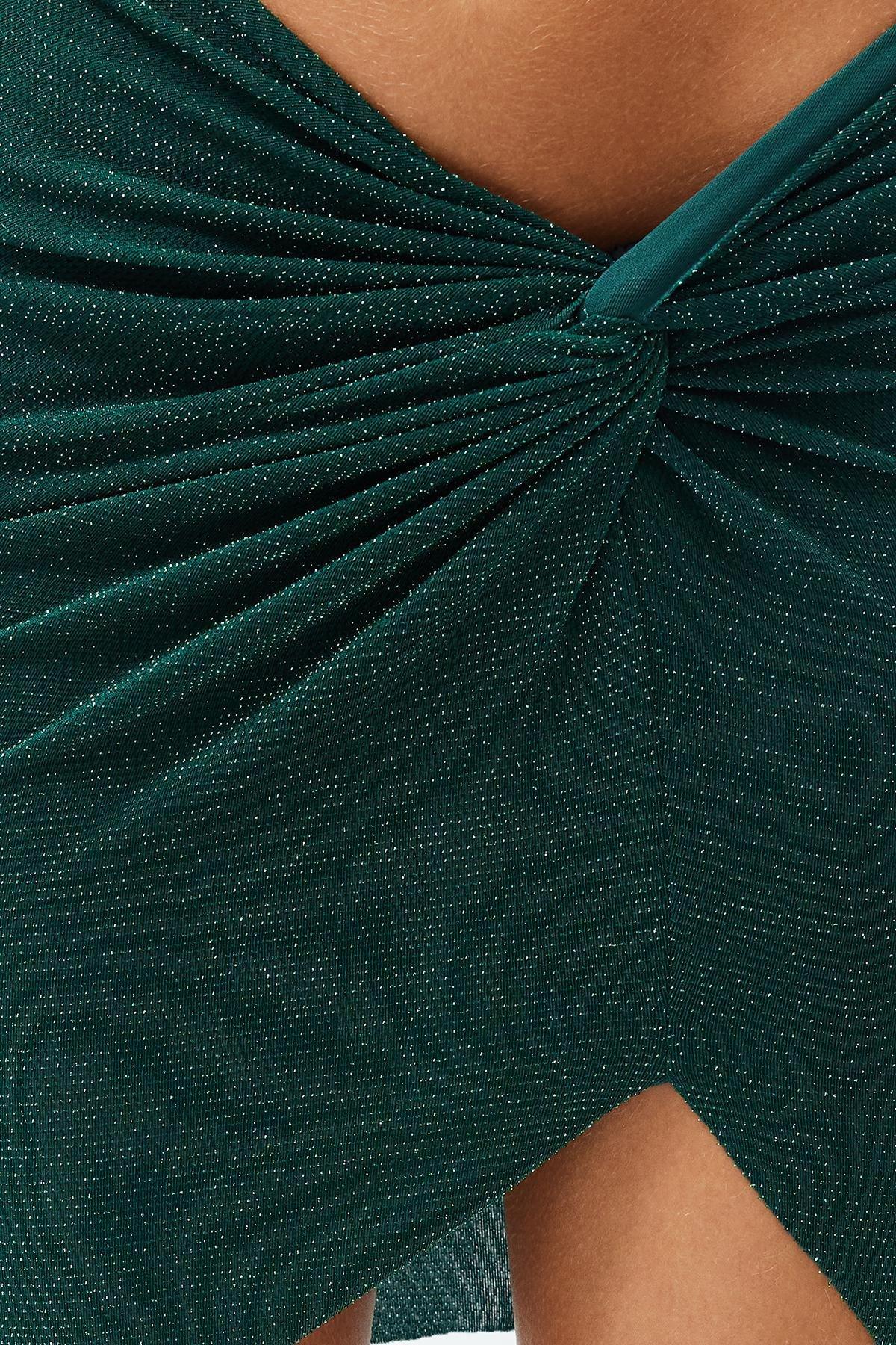 Green Knotted Mini Skirt, C101_1607, large image number 5