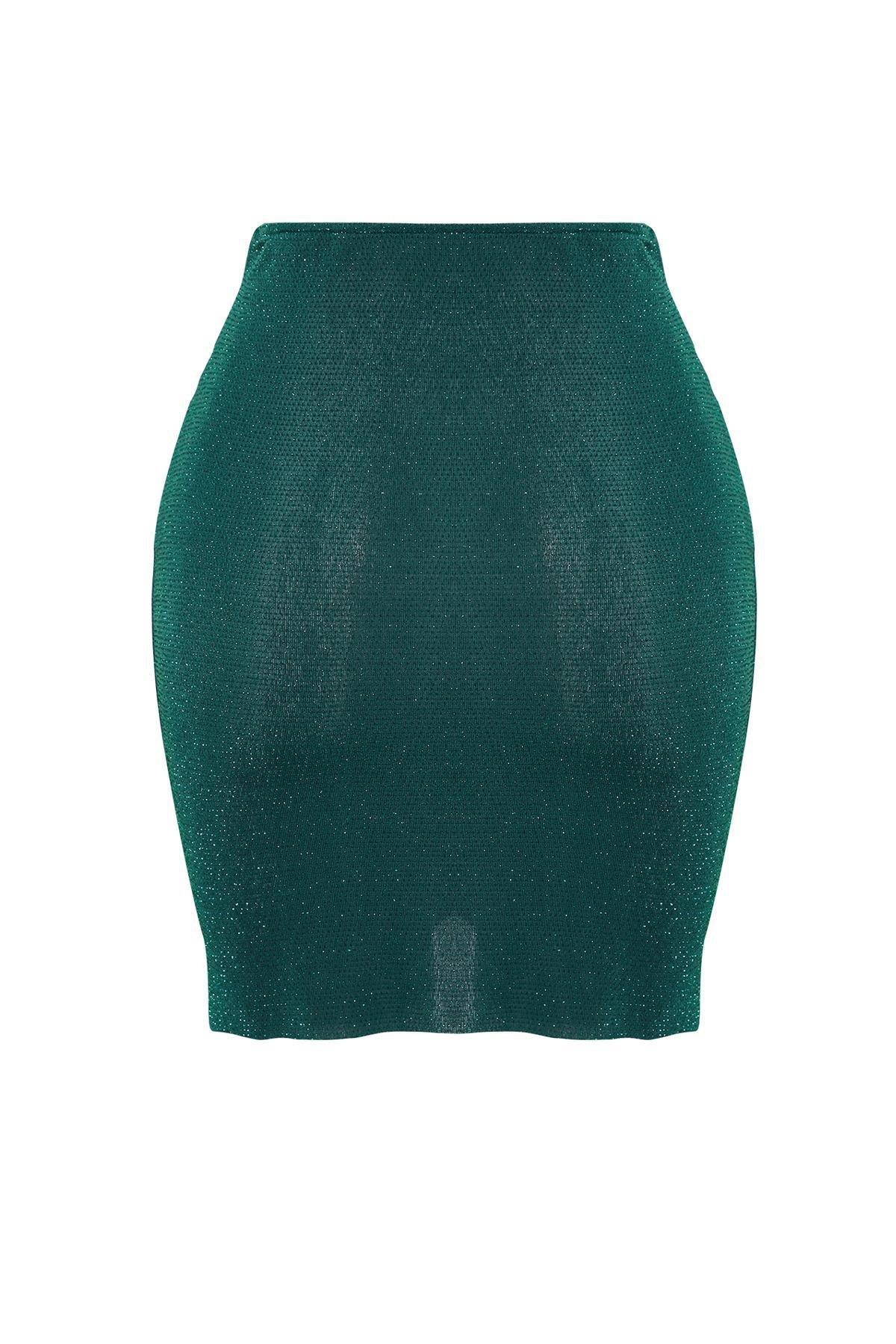 Green Knotted Mini Skirt, C101_1607, large image number 7