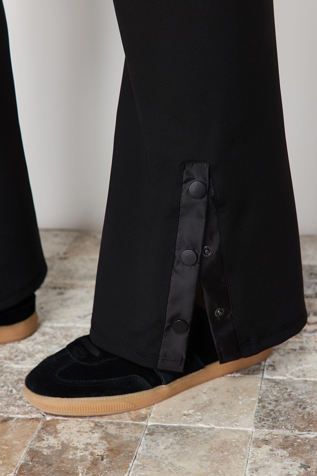 Black Flared Leg Leggings, , large image number 4