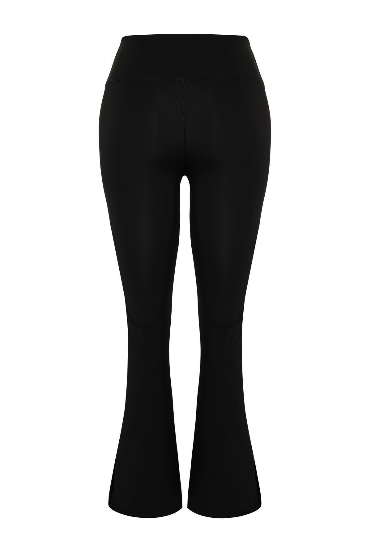 Black Flared Leg Leggings, , large image number 6