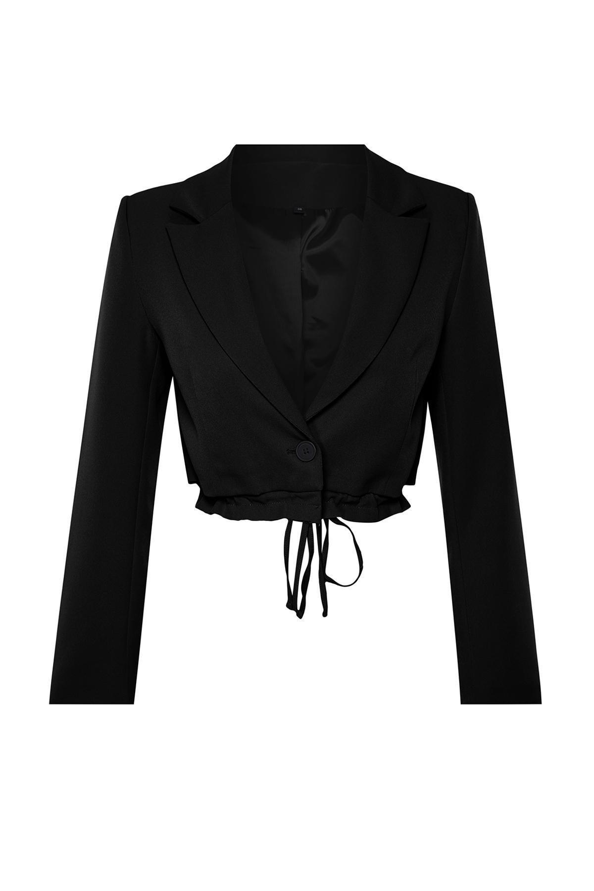 Trendyol - Black Adjustable Blazer Jacket