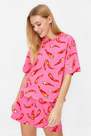 Trendyol - Pink Printed Knitted Pajama Set
