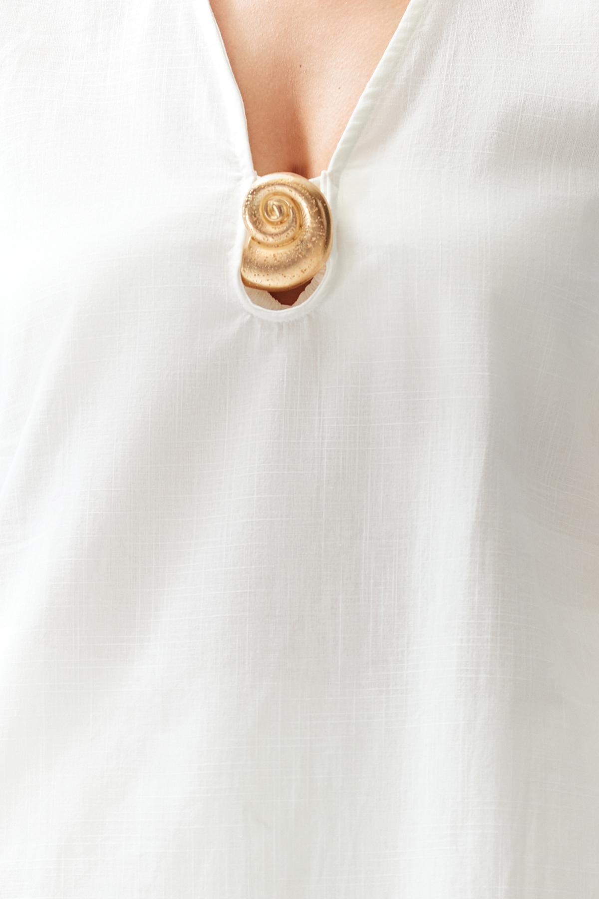 White Mini Woven Accessorized Dress, , large image number 3