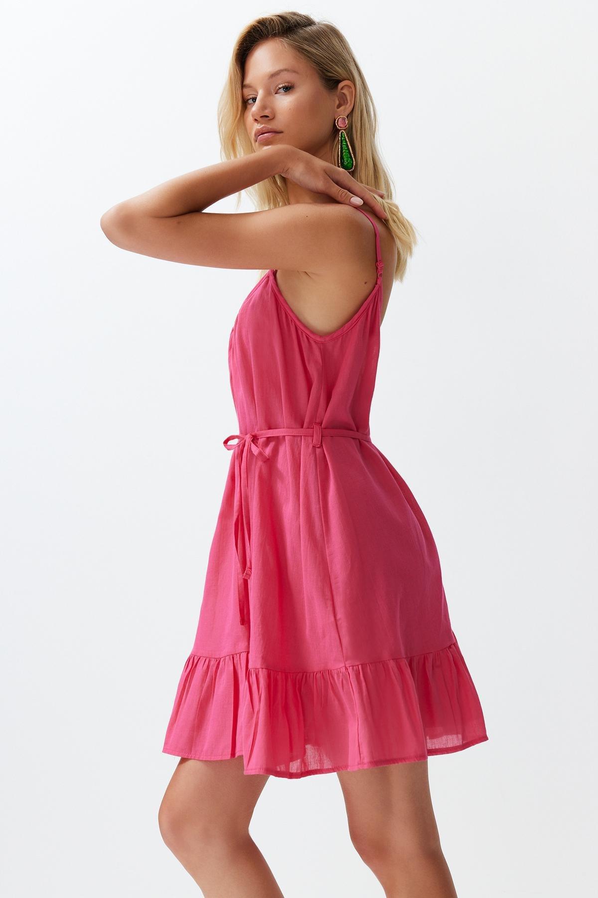 Pink Mini Ruffled Beach Dress, C101_4703, large image number 2