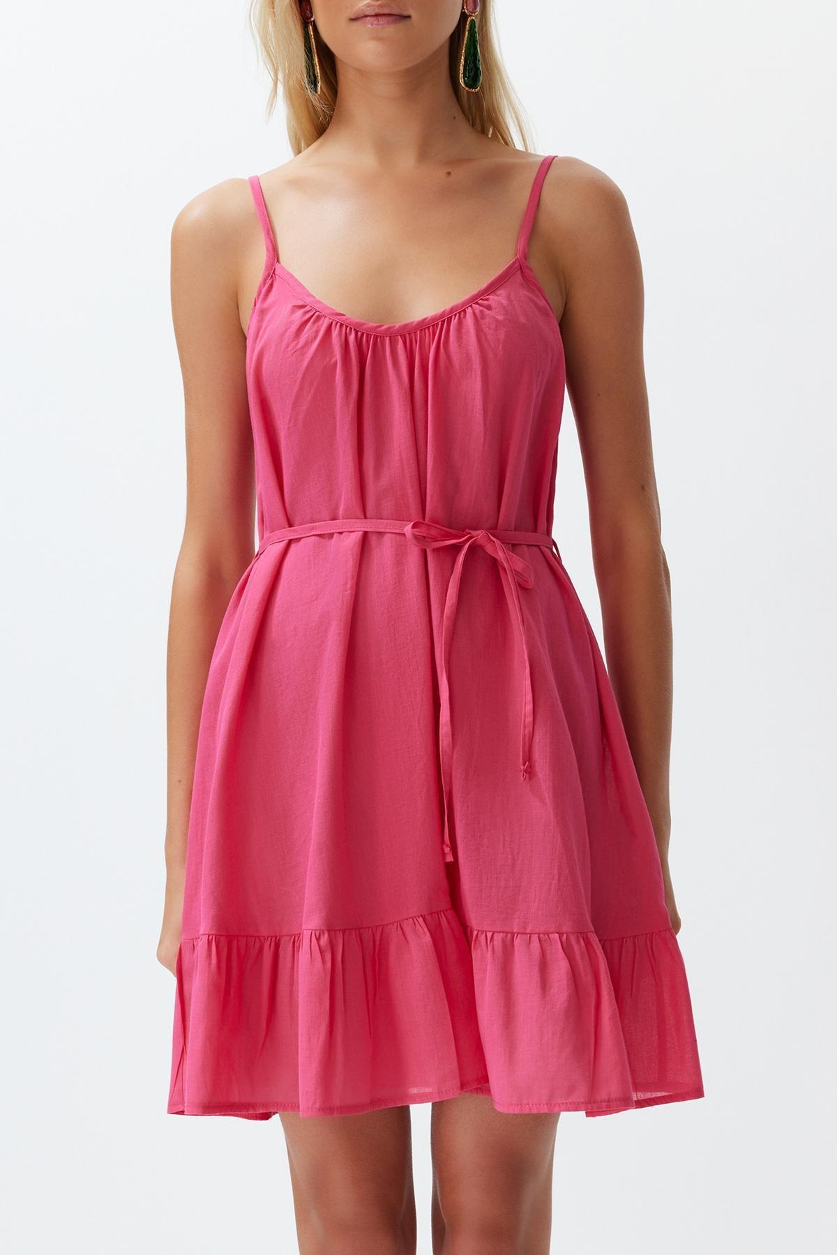 Pink Mini Ruffled Beach Dress, C101_4703, large image number 3