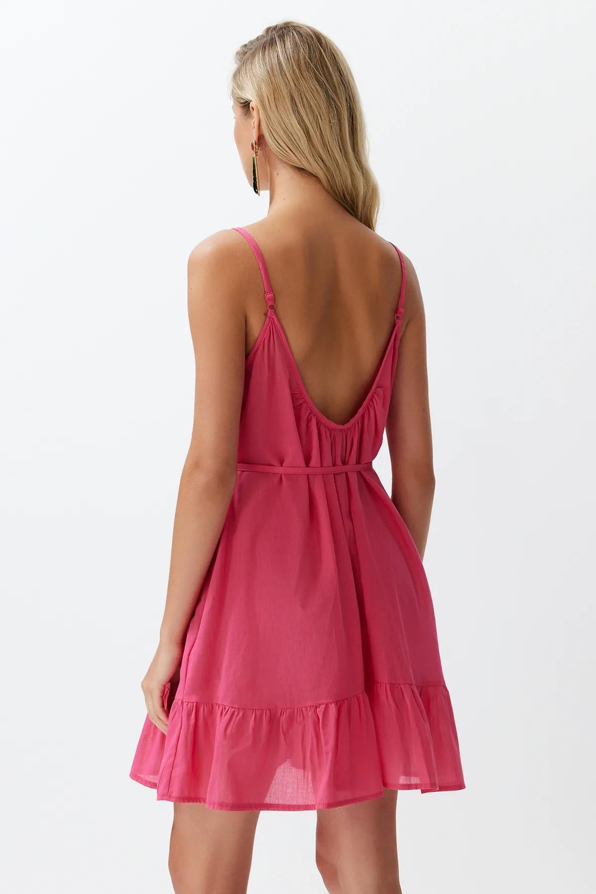 Pink Mini Ruffled Beach Dress, C101_4703, large image number 6