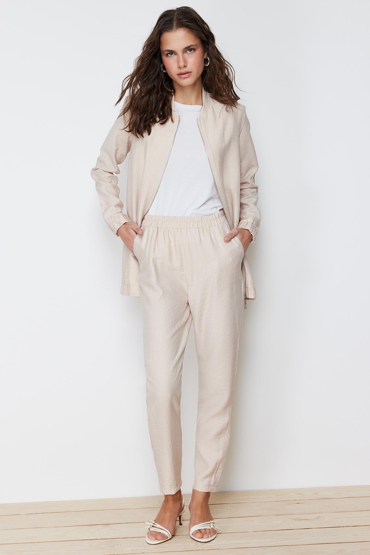 Beige Linen Tunic Co-Ord Set, , large image number 1