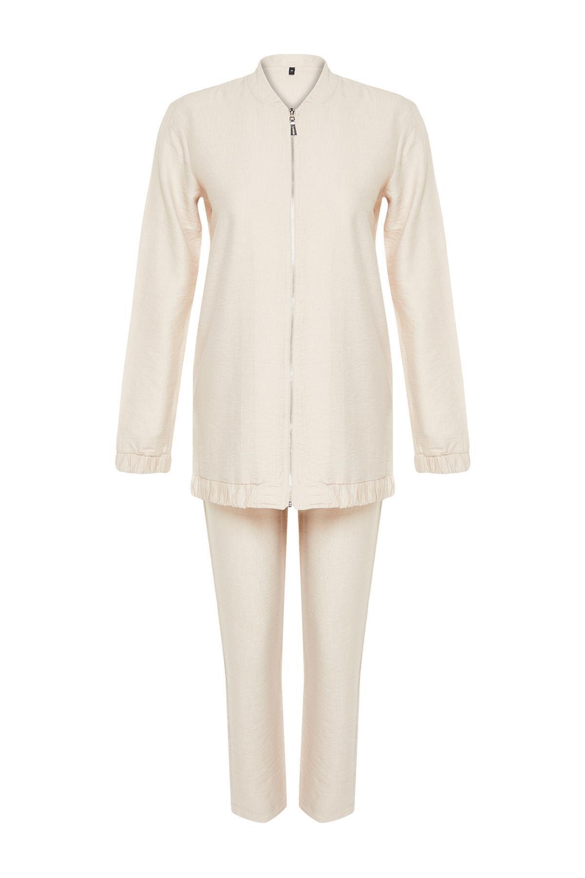 Beige Linen Tunic Co-Ord Set, , large image number 5