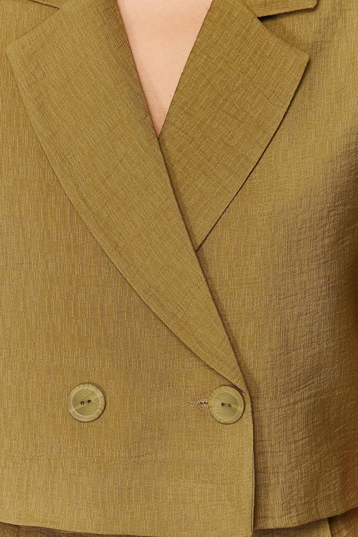Khaki Short Sleeve Blazer Jacket, , large image number 3