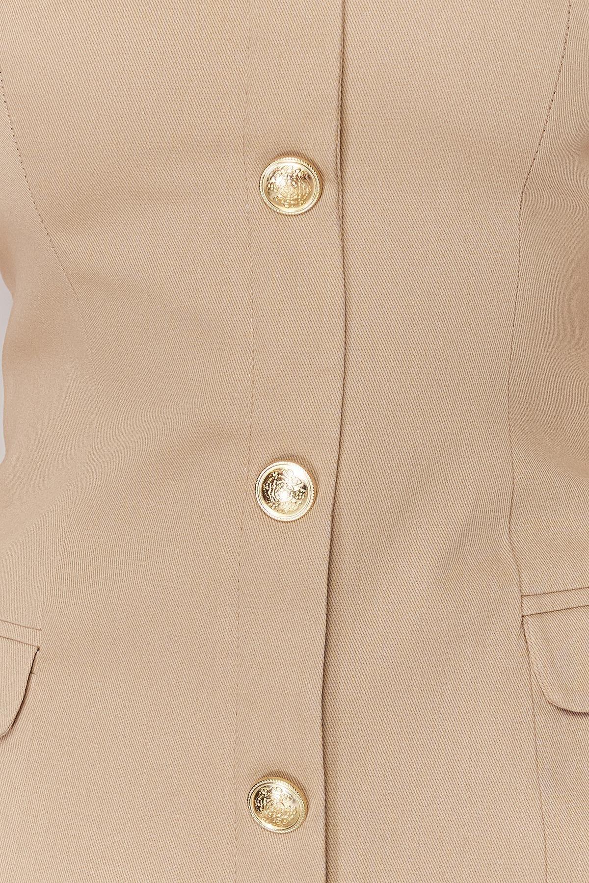 Beige Premium Woven Vest, , large image number 3