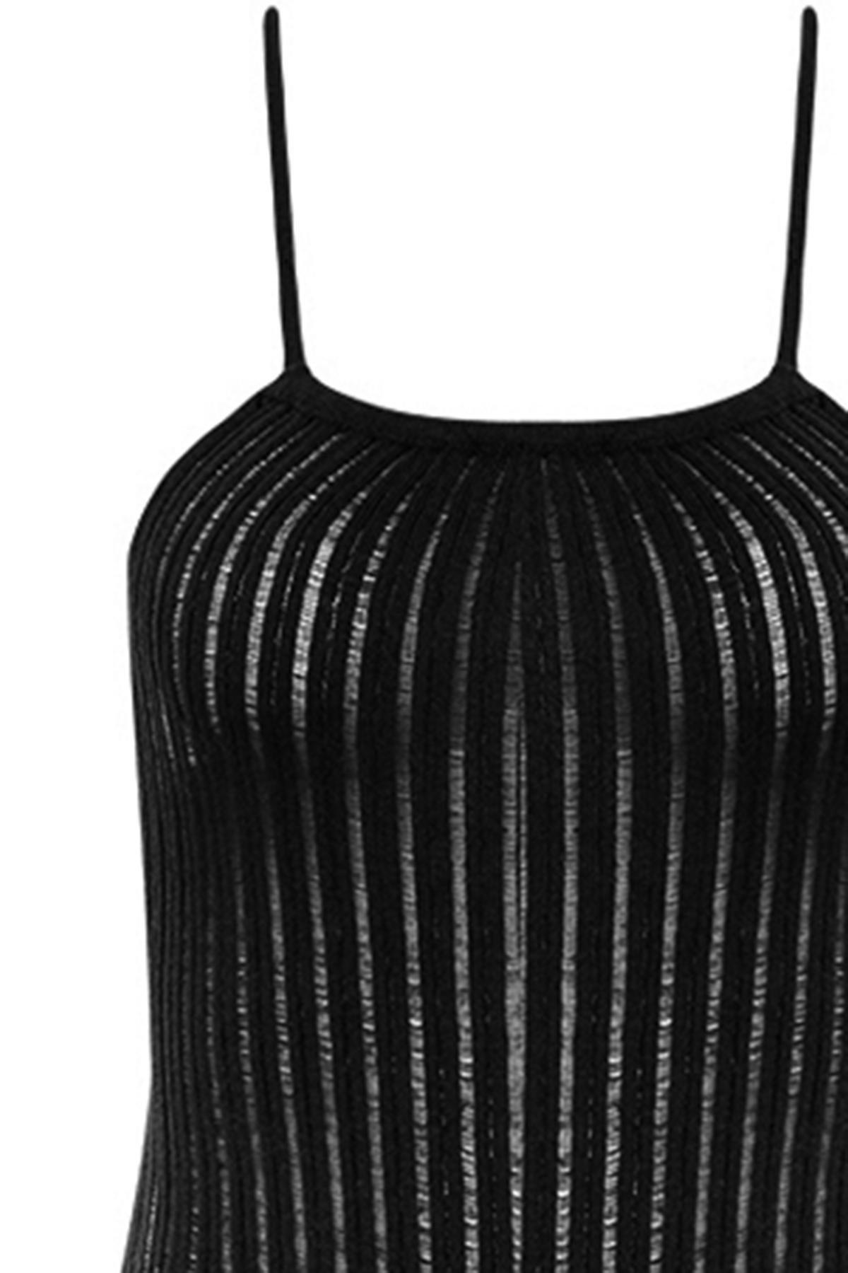 Black Fitted Maxi Backless Dress, , large image number 5