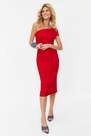 Trendyol - Red Fitted One-Shoulder Midi Dress