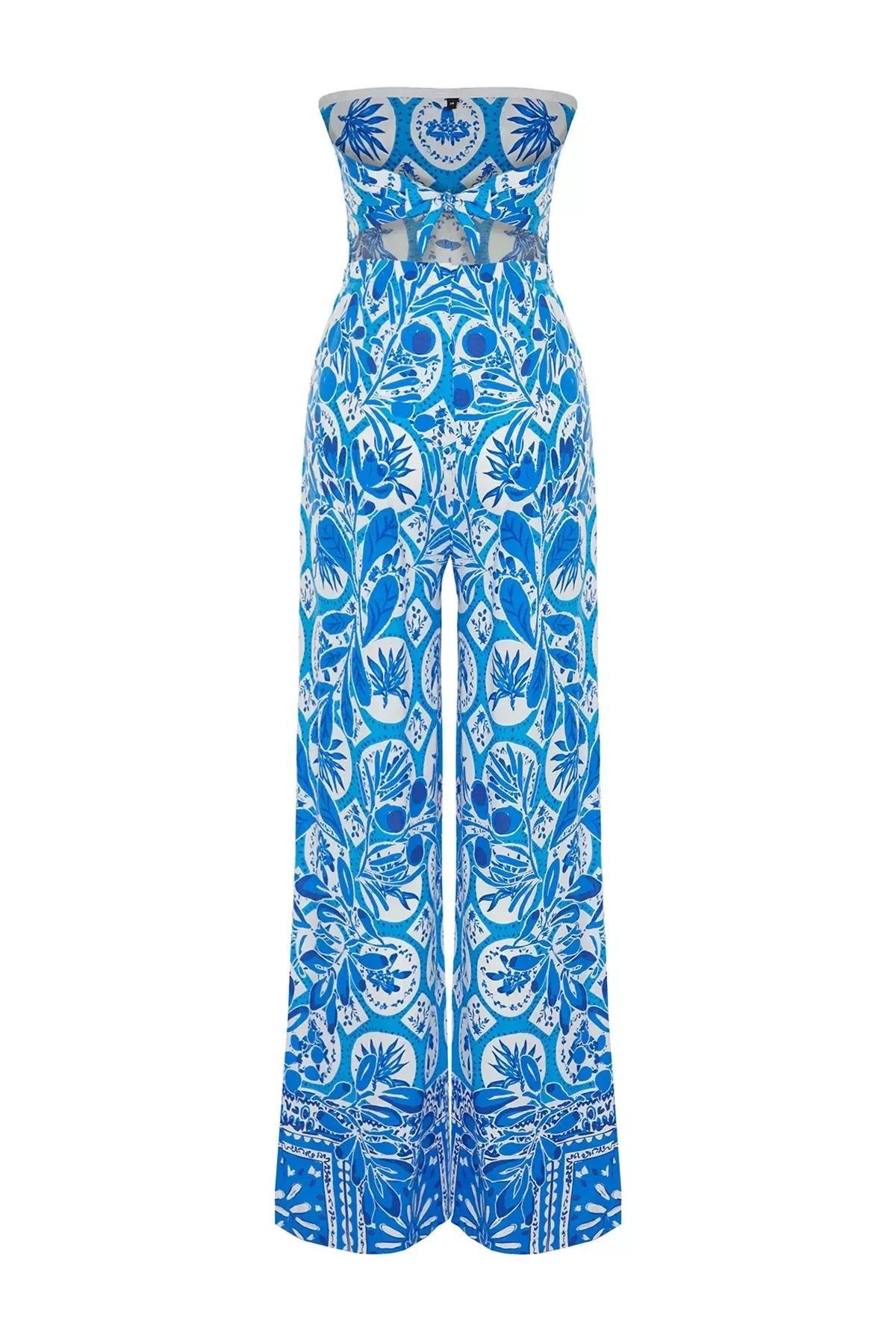 Geometric Patterned Woven Co-Ord Set, Blue-Multicolor, large image number 8