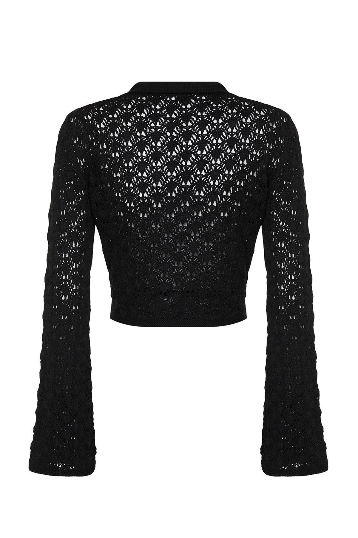 Black Knitwear Sweater, , large image number 5