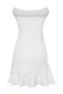 Trendyol - White Lined Flounce Elegant Occasion Wear Dress