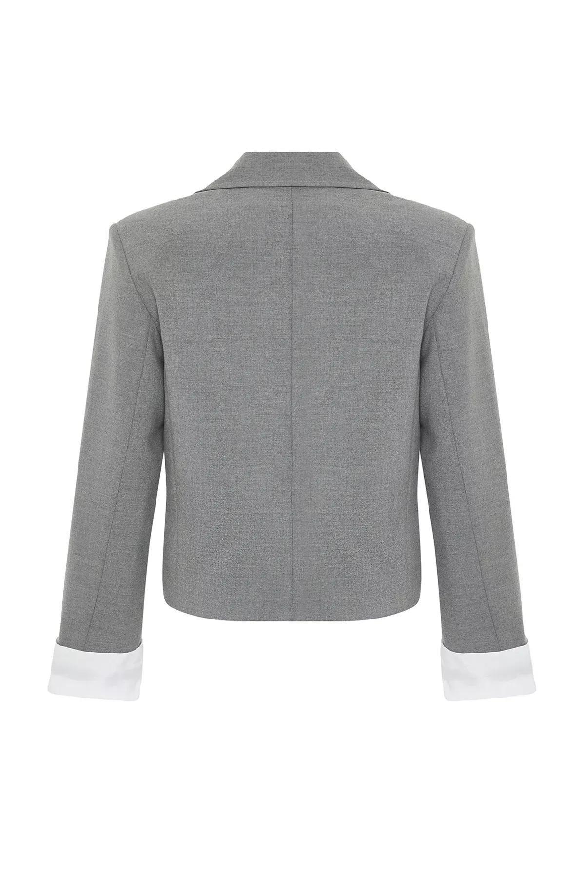 Grey Anthracite Blazer Jacket, Anthracite, large image number 6