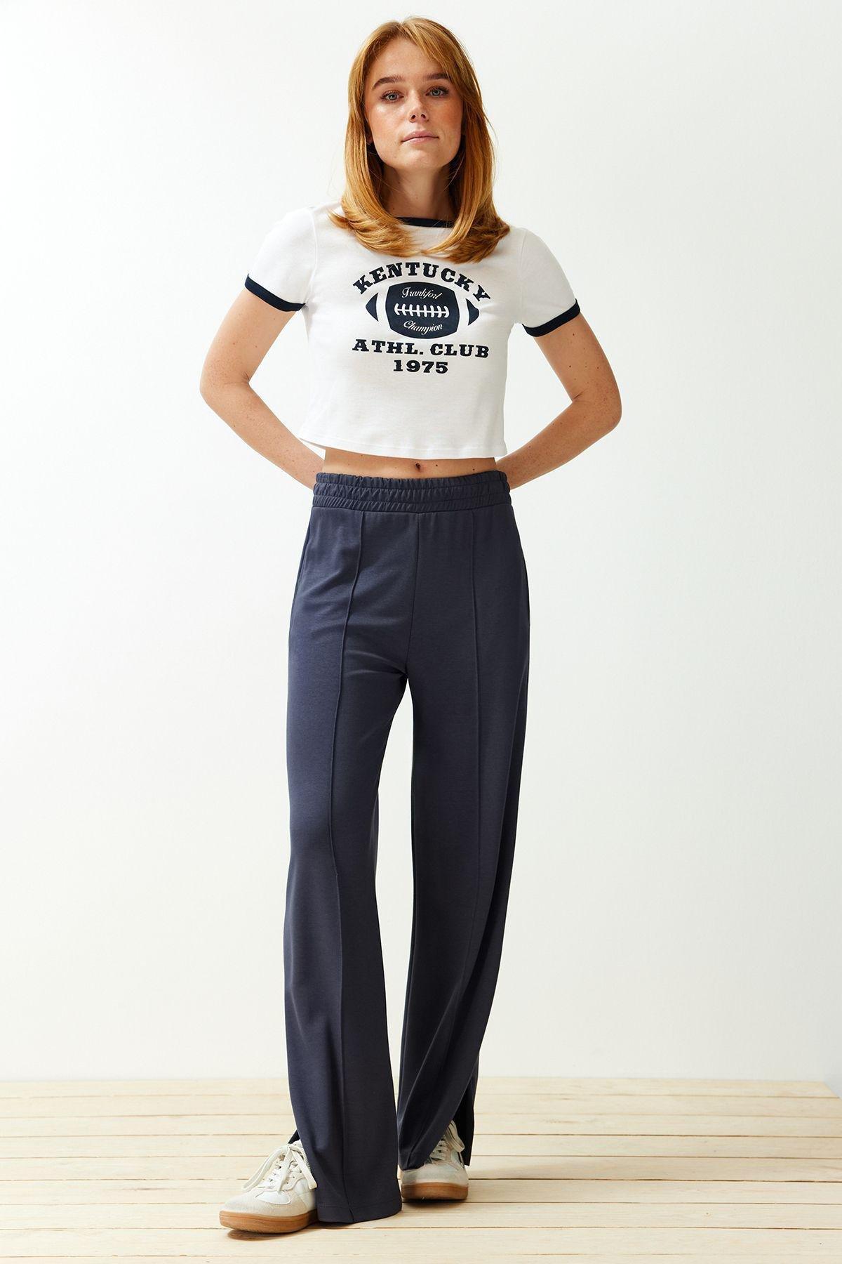 Grey Ribbed Sweatpants, , large image number 0