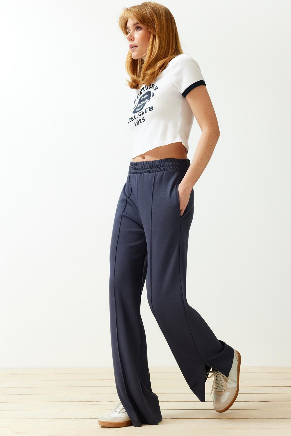 Grey Ribbed Sweatpants, , large image number 1