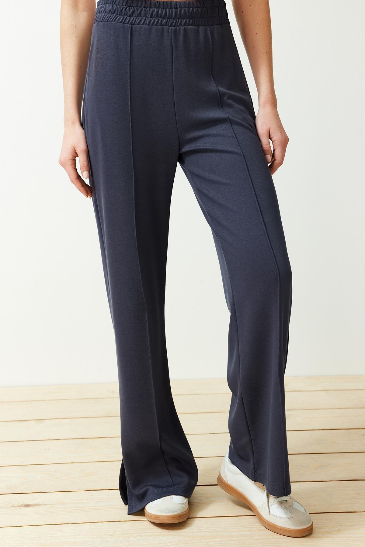 Grey Ribbed Sweatpants, , large image number 2