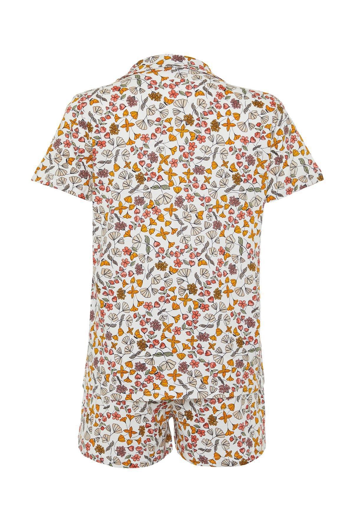 Trendyol - Multicolour Cotton Floral Patterned Knitted Pajama Set