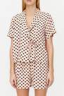 Trendyol - Cream Heart Patterned Pajama Set