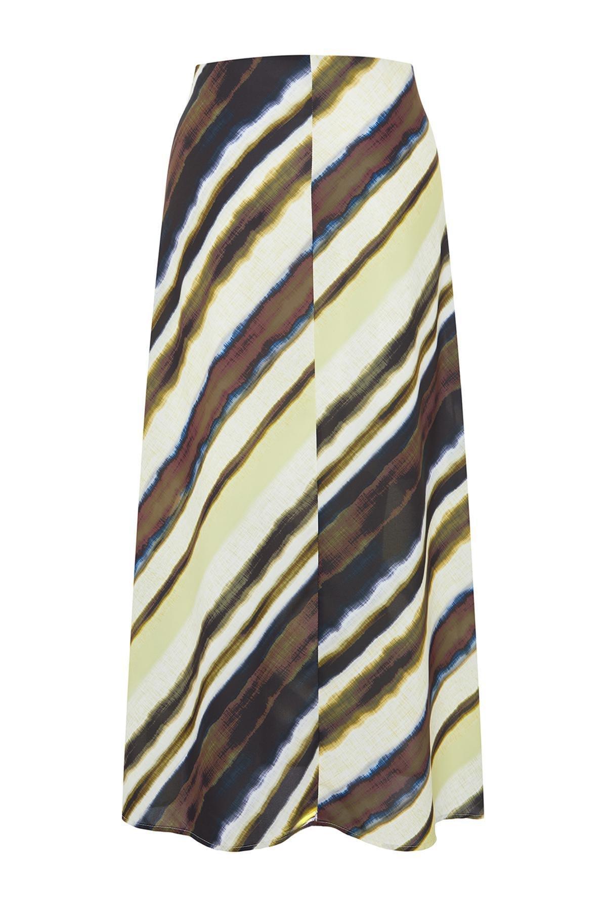 Trendyol - Multicolour Satin Patterned Midi Skirt